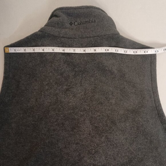 Columbia Dark Gray Fleece Vest Women’s Zip Pockets Size S Small - Picture 11 of 15